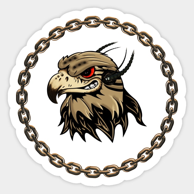 Funny angry steampunk eagle Sticker by Nicky2342